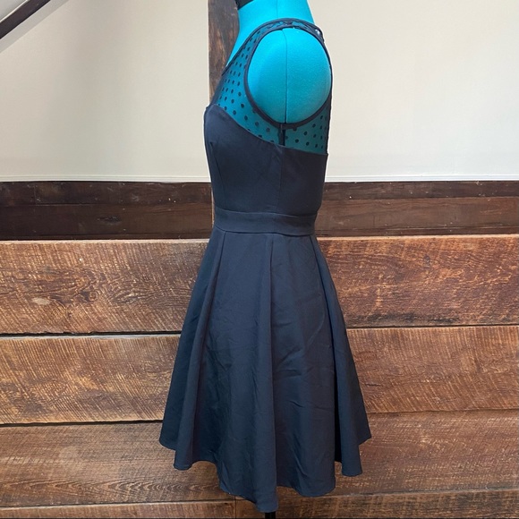Vintage Y2K Delias Semi Formal Skater Dress w/ Polka Dot Mesh & Goth Vibes - Picture 6 of 10